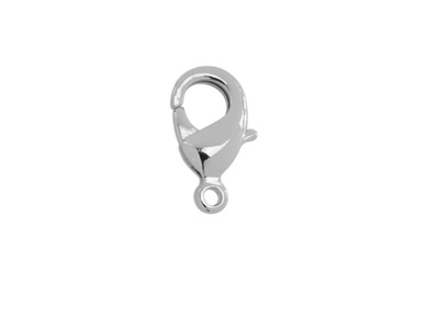 platinfarbige Karabiner Schmuckschließe 15mm aus Messing
