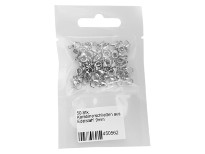 9mm Karabinerschließen aus Edelstahl günstige Großpackung