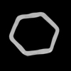 10 Stk. Hexagon gehämmert ~15mm, Messing, silber