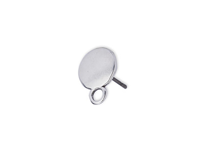 altsilberne Ohrstecker 9mm Scheibe zum Schmuckmachen