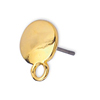 1 Paar Ohrstecker Scheibe mit Öse ~9x12mm, Zink mit Titanium Pin, gold