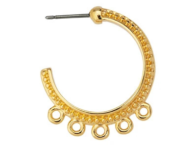 goldene Ohrstecker mit 5 Ringen zum Schmuckmachen