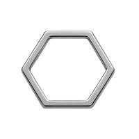 10 Stück Metallrahmen, Hexagon ~12mm, Edelstahl
