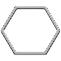 10 Stück Metallrahmen, Hexagon ~20mm, Edelstahl