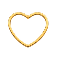 10 Stück Metallrahmen, Herzen ~16mm, Edelstahl, gold