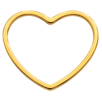 10 Stück Metallrahmen, Herzen ~20mm, Edelstahl, gold