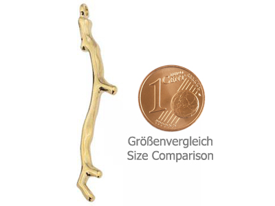 Schmuckanhänger Koralle, Farbe: gold, Größenvergleich