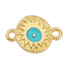 Connector mit zwei Ösen, Auge Gottes ~16x11mm, Zinklegierung, gold