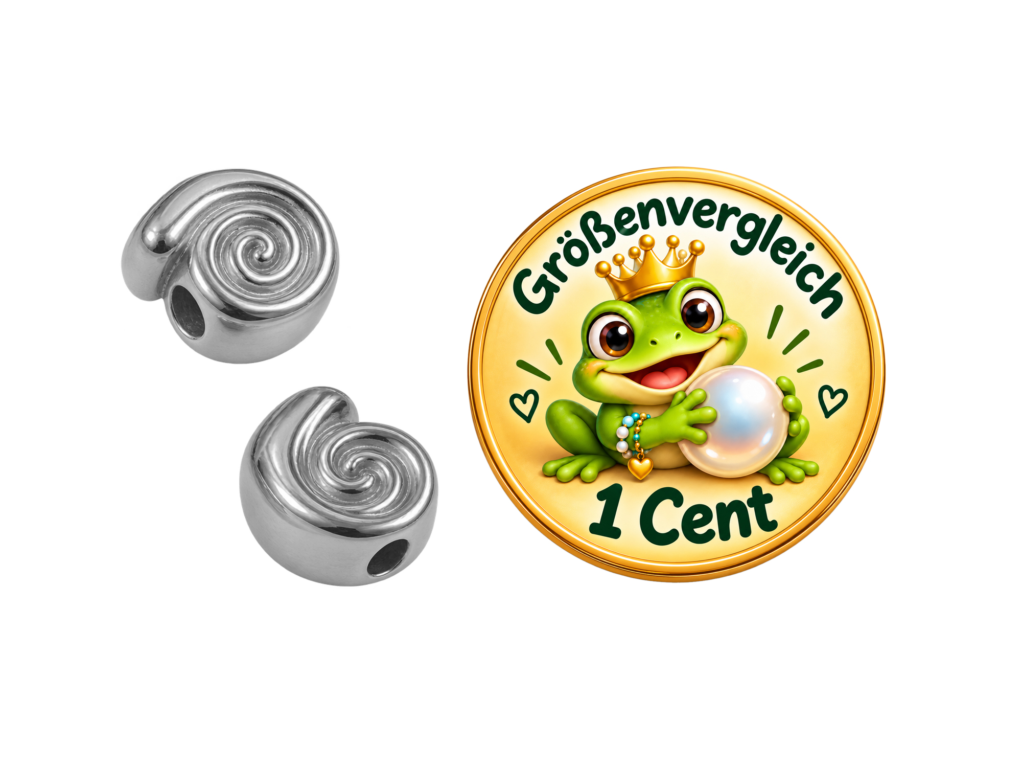schneckenförmige Metallzwischenteile Metallperlen 7mm - Größ