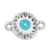 Connector mit zwei Ösen, Auge Gottes ~16x11mm, Zinklegierung, altsilber