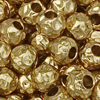 20 Stk. Edelstahlperlen rund gehämmert ~4mm, gold