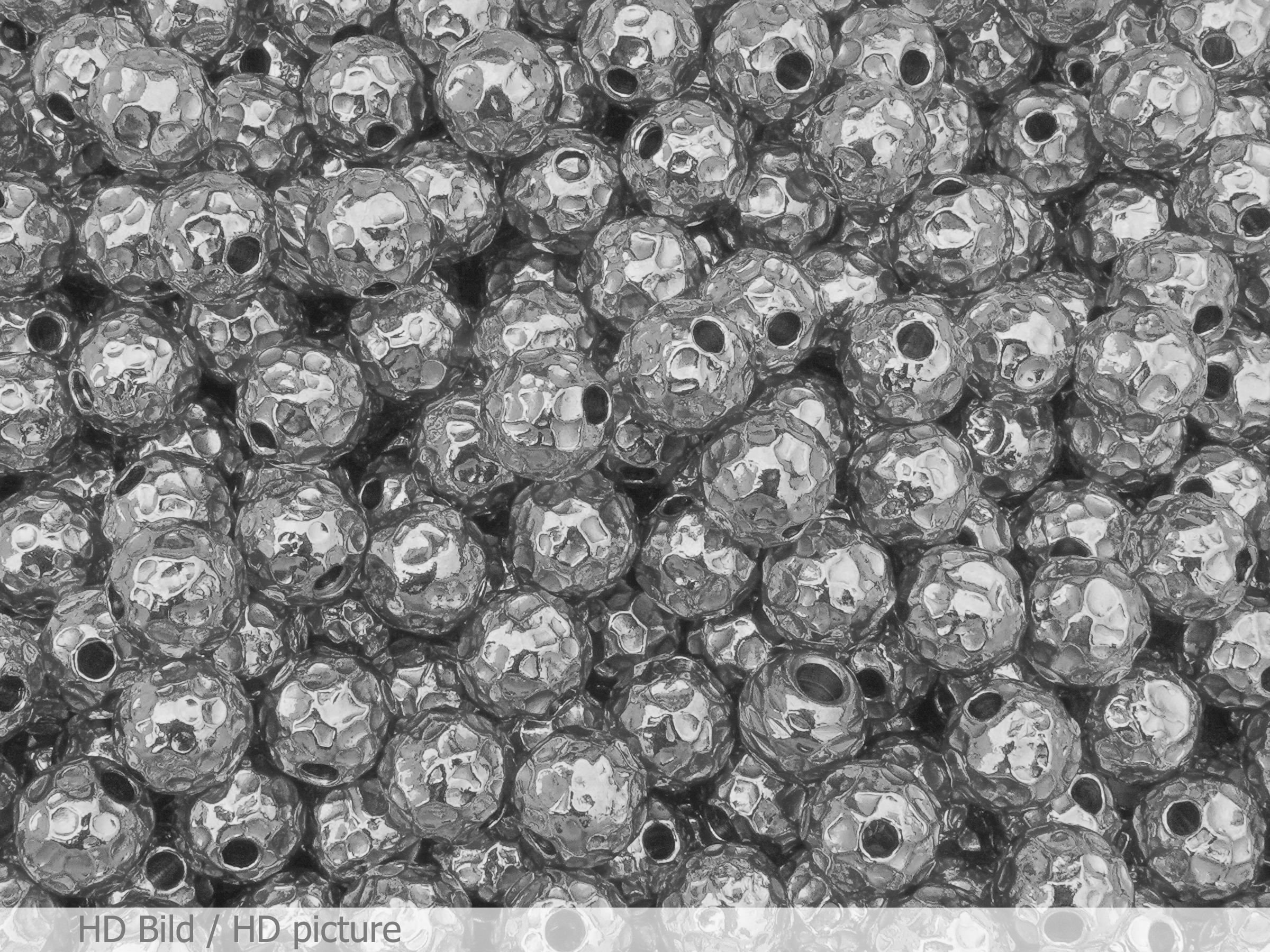 rund gehämmerte Edelstahlperlen Zwischenteile 8mm - HD Bild