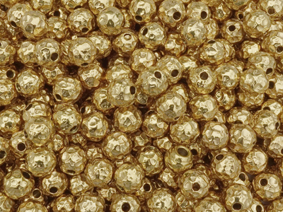 runde goldene gehämmerte Edelstahlperlen Zwischenteile zum S