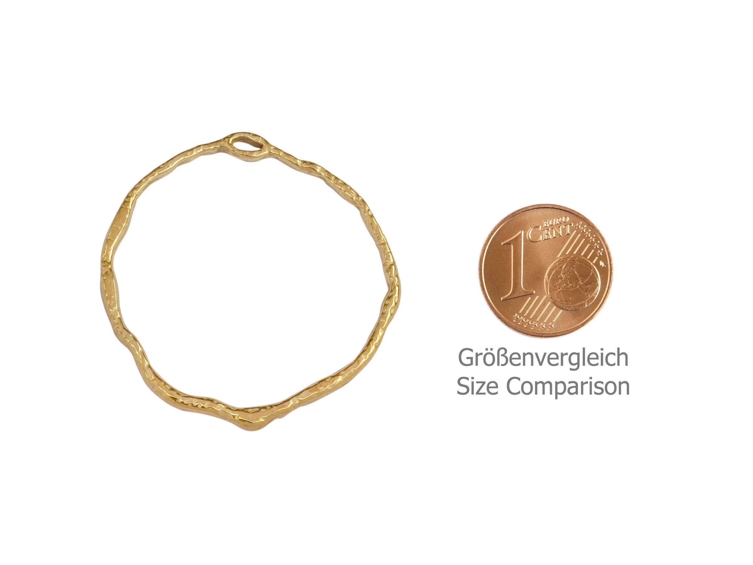 gehämmertes, kreisförmiges Metallelement zum Schmuckmachen -