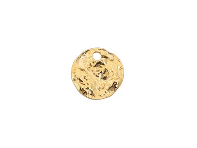 goldene gehämmerte Münze zum DIY Schmuckmachen