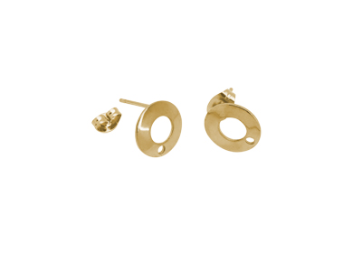 goldene Ohrstecker kleine gewölbte Donuts aus Edelstahl