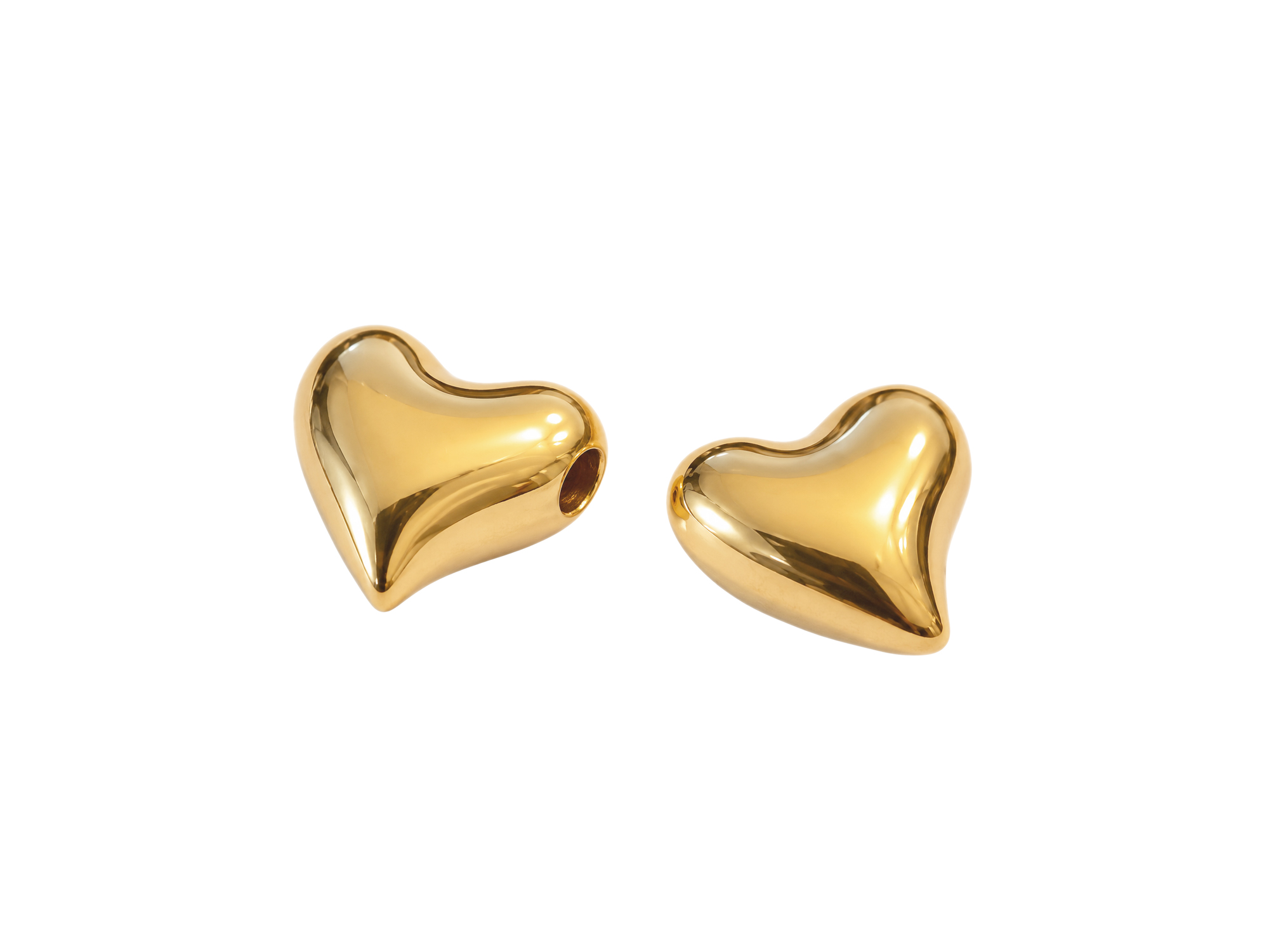 goldene, herzförmige Metallzwischenteile Metallperlen 7mm au