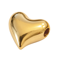 Metallperle Herz ~7mm, Edelstahl, gold