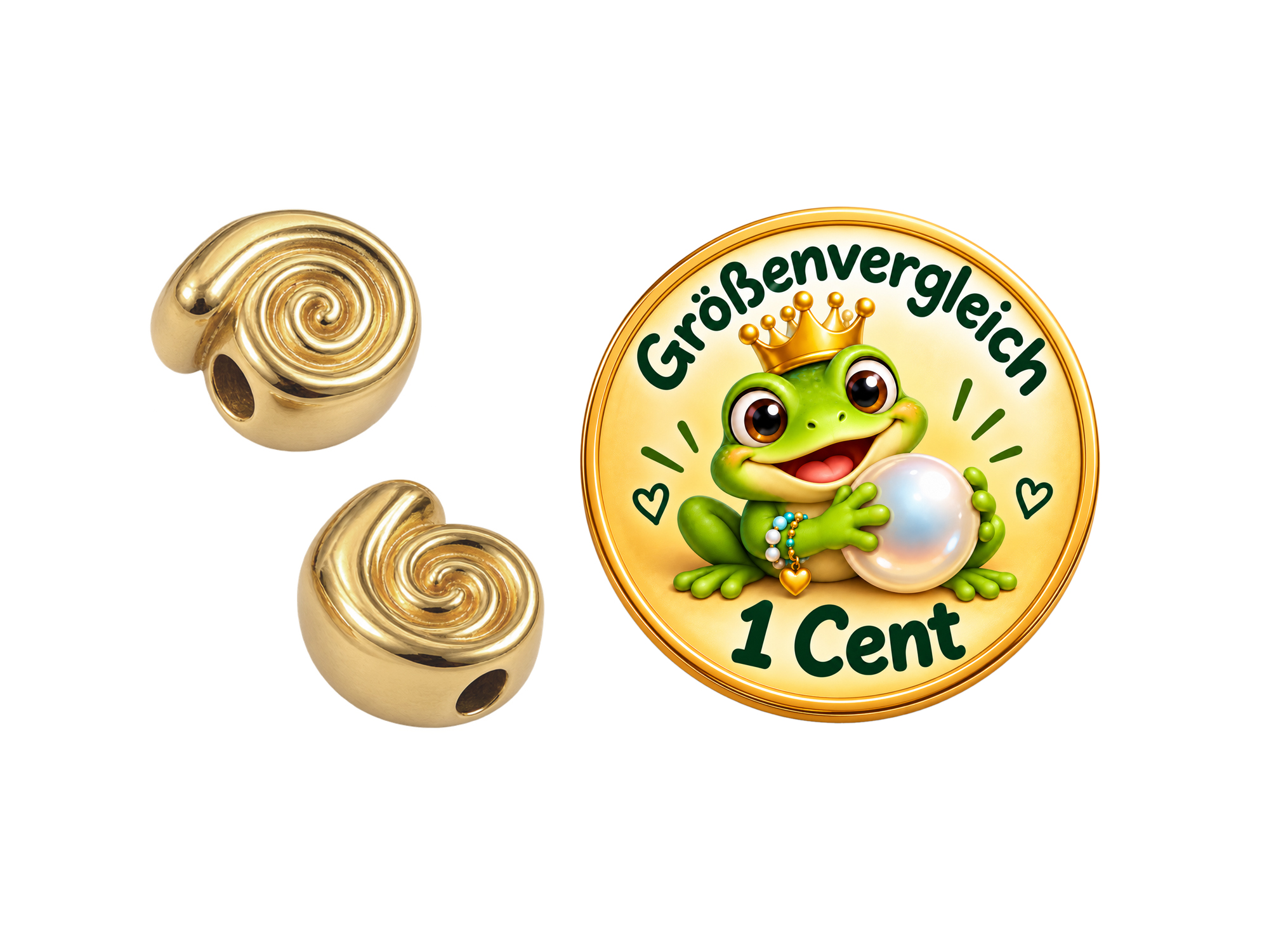 goldene, schneckenförmige Metallzwischenteile Metallperlen 7