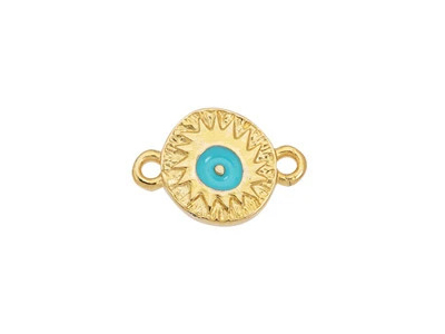 goldener Connector mit zwei Ösen zum Schmuckmachen - Auge Go