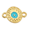 Connector mit zwei Ösen, Auge Gottes ~16x11mm, Zinklegierung, gold