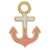 Anhänger Anker ~14x21mm, Zinklegierung, gold & lachsrosa