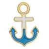 Anhänger Anker ~14x21mm, Zinklegierung, gold & türkis