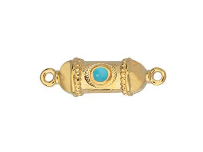 goldener, orientaler Connector (Schriftrolle) mit zwei Ösen 