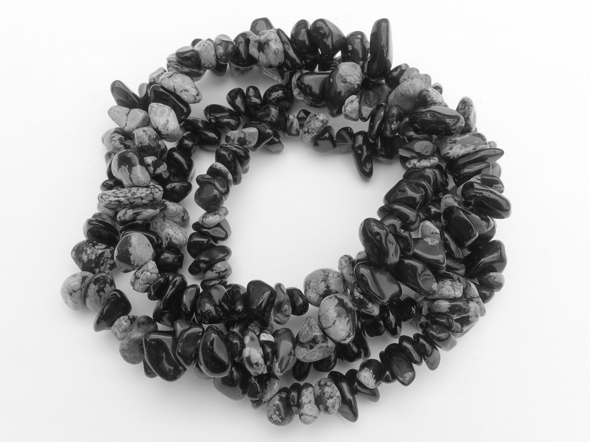 echte Schneeflockenobsidian Steinperlen Splitter - einzelner