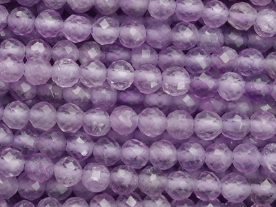facettierte 3mm Amethyst Steinperlen - Nahaufnahme
