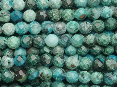 facettierte 3mm Chrysokoll Steinperlen zum Schmuckmachen - N