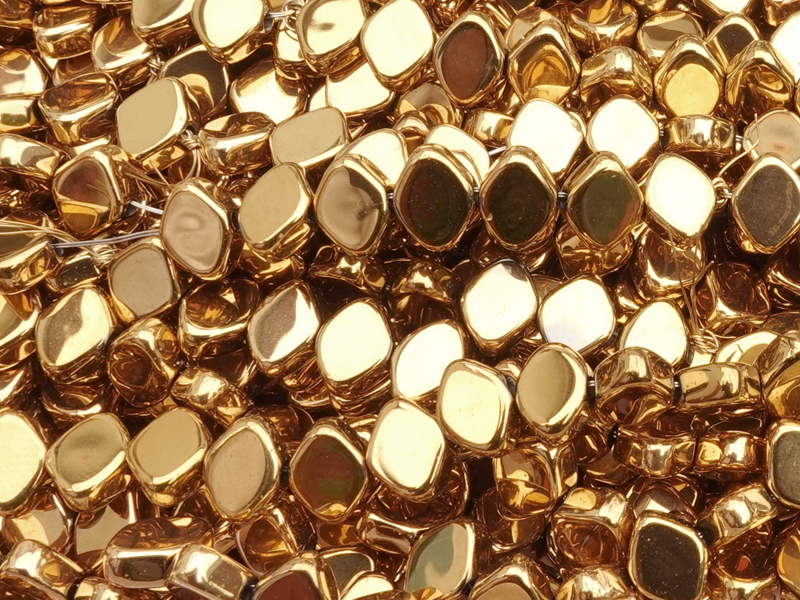 Hämatit (Blutstein) Steinperlen 6x5mm echt vergoldet