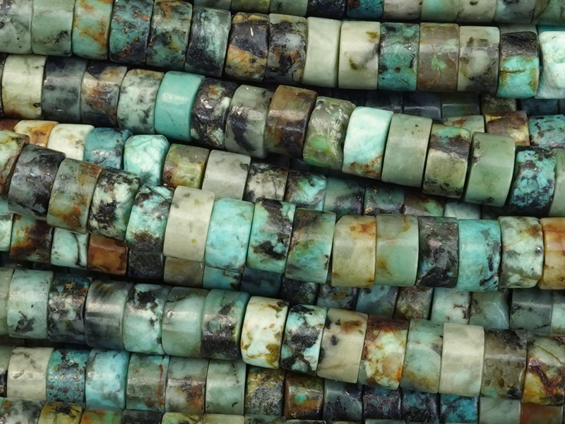 scheibenförmige Heishi Zwischenteile 4x2mm aus echtem Türkis