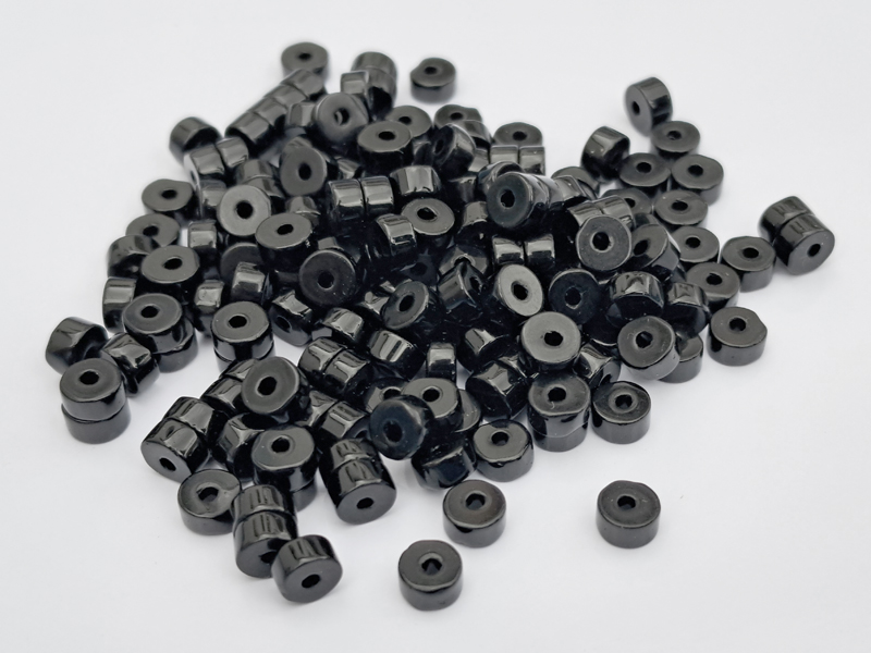 scheibenförmige Heishi Perlen 4x2mm aus echtem Obsidian zum
