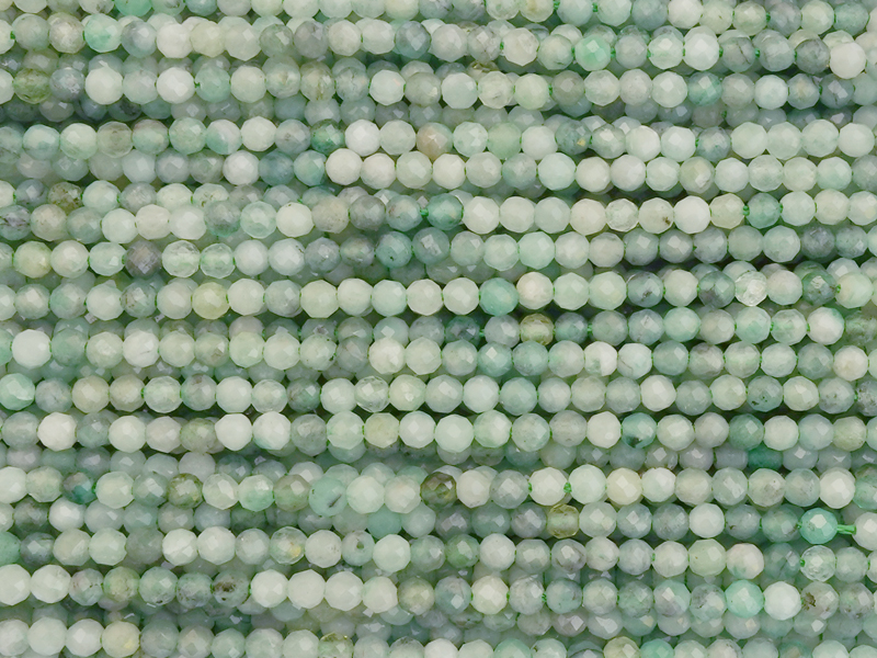 echte, geschliffene 2mm Emerald Steinperlen zum Schmuckmache