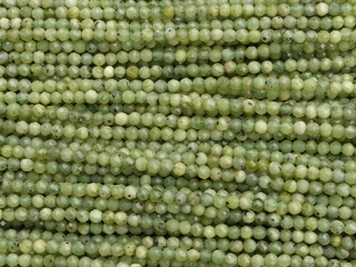 facettierte 2mm Kanadische Jade Steinperlen zum Schmuckmache