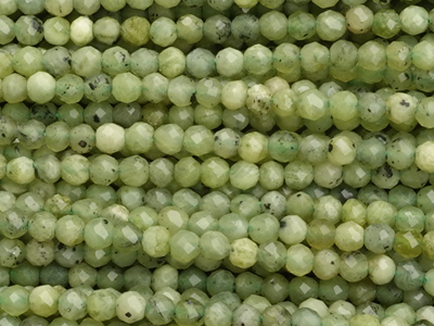 facettierte 2mm Kanadische Jade Steinperlen zum Schmuckmache