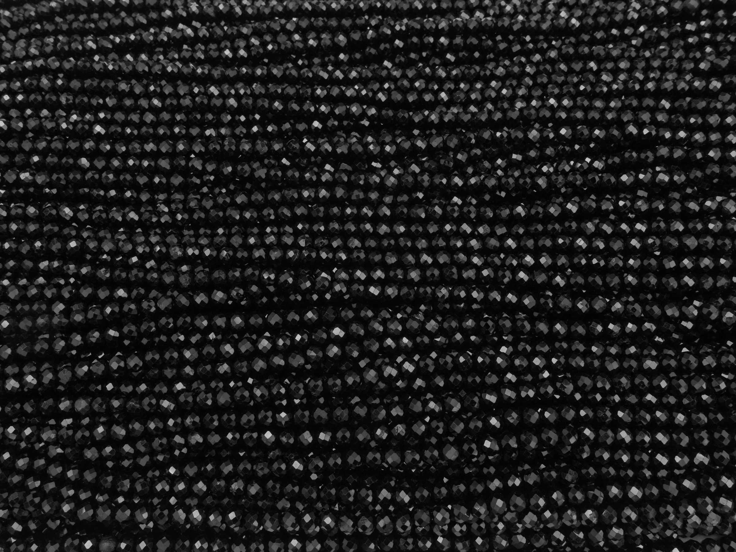 facettierte schwarze Turmalin Steinperlen 3mm