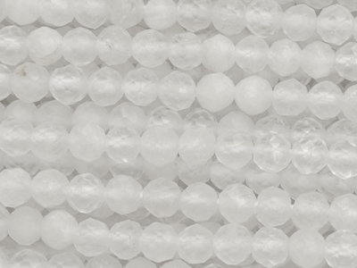 geschliffene Mondstein Steinperlen 3mm - Nahaufnahme