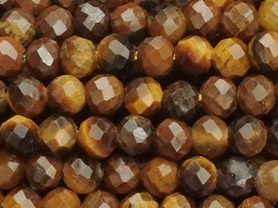 geschliffene Tigerauge Steinperlen 3mm - Nahaufnahme