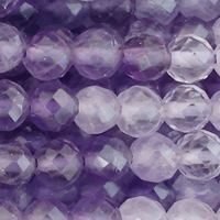 1 Strang (~39cm) echter Amethyst Steinperlen, rund facettiert ~3,5mm