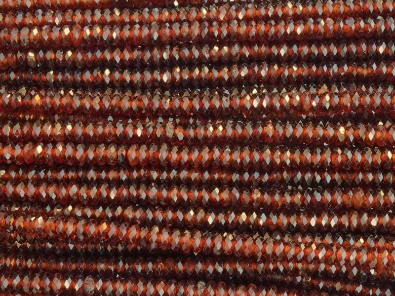 geschliffene braune Granat Steinperlen Rondellen 3x1mm zum S