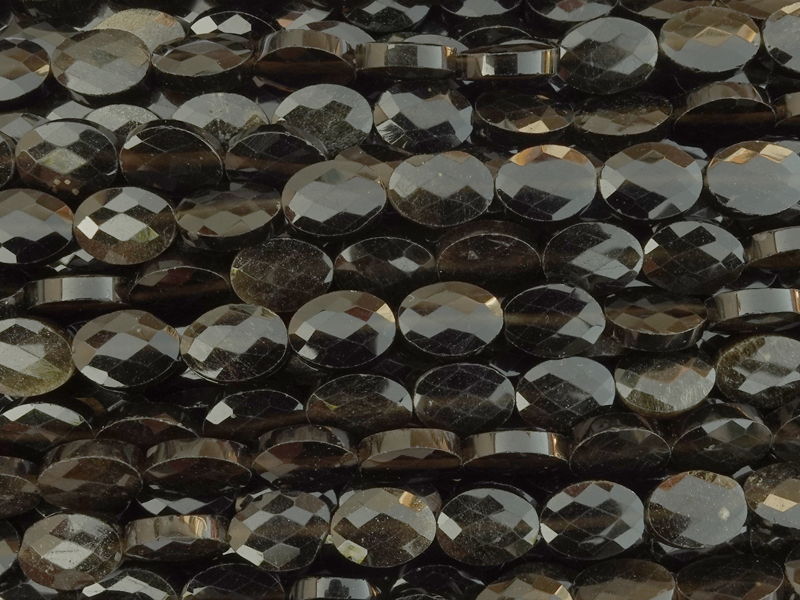 facettierte Obsidian Steinperlen oval 8x6mm zum Schmuckmache