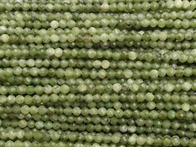 facettierte 2mm Kanadische Jade Steinperlen zum Schmuckmache