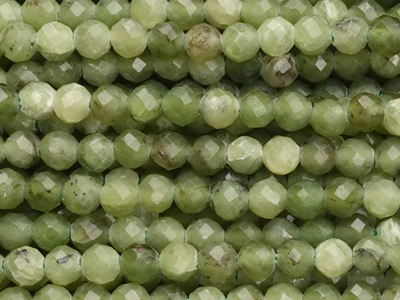 facettierte 2mm Kanadische Jade Steinperlen zum Schmuckmache