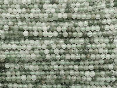 facettierte 2mm Grüner Rutilquarz Steinperlen zum Schmuckmac
