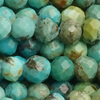 1 Strang (~38cm) echter Türkis Steinperlen, rund facettiert ~3,1mm