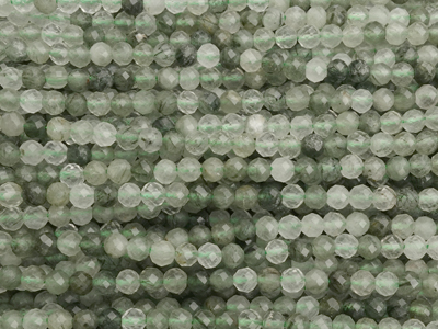 kleine facettierte Grüne Rutilquarz Steinperlen 4mm - B2B Gr