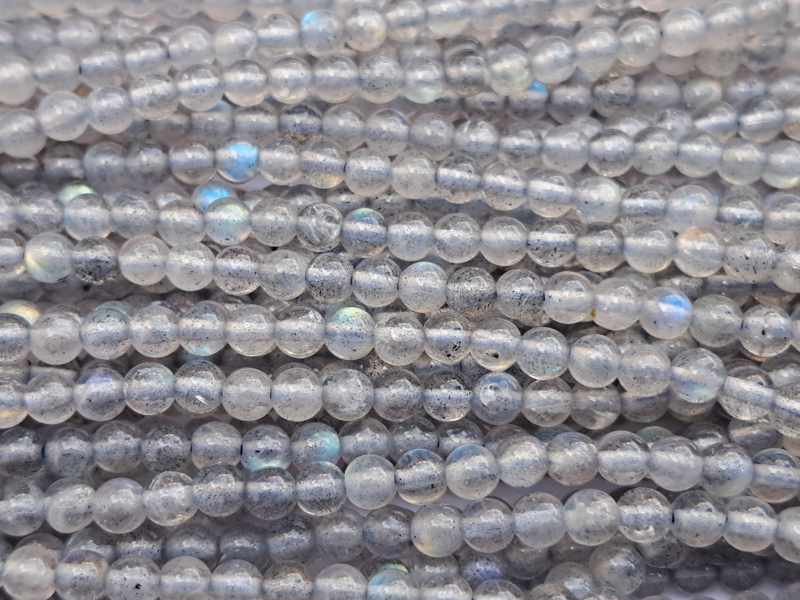 runde 3mm Steinperlen aus echtem Labradorit zum Schmuckmache
