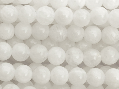 weiße runde echte Mondsteinperlen 5mm - Nahaufnahme